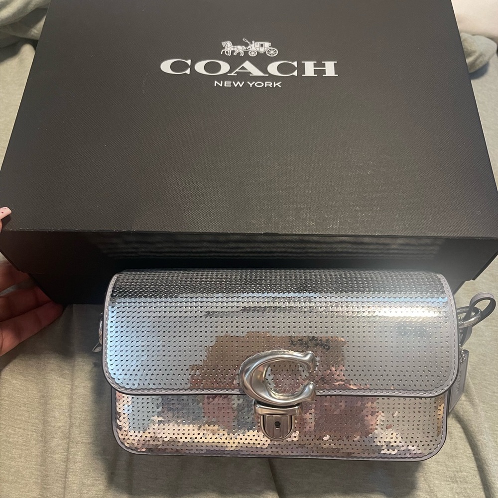 COACH Studio Baguette Sequin Shoulder Crossbody Bag